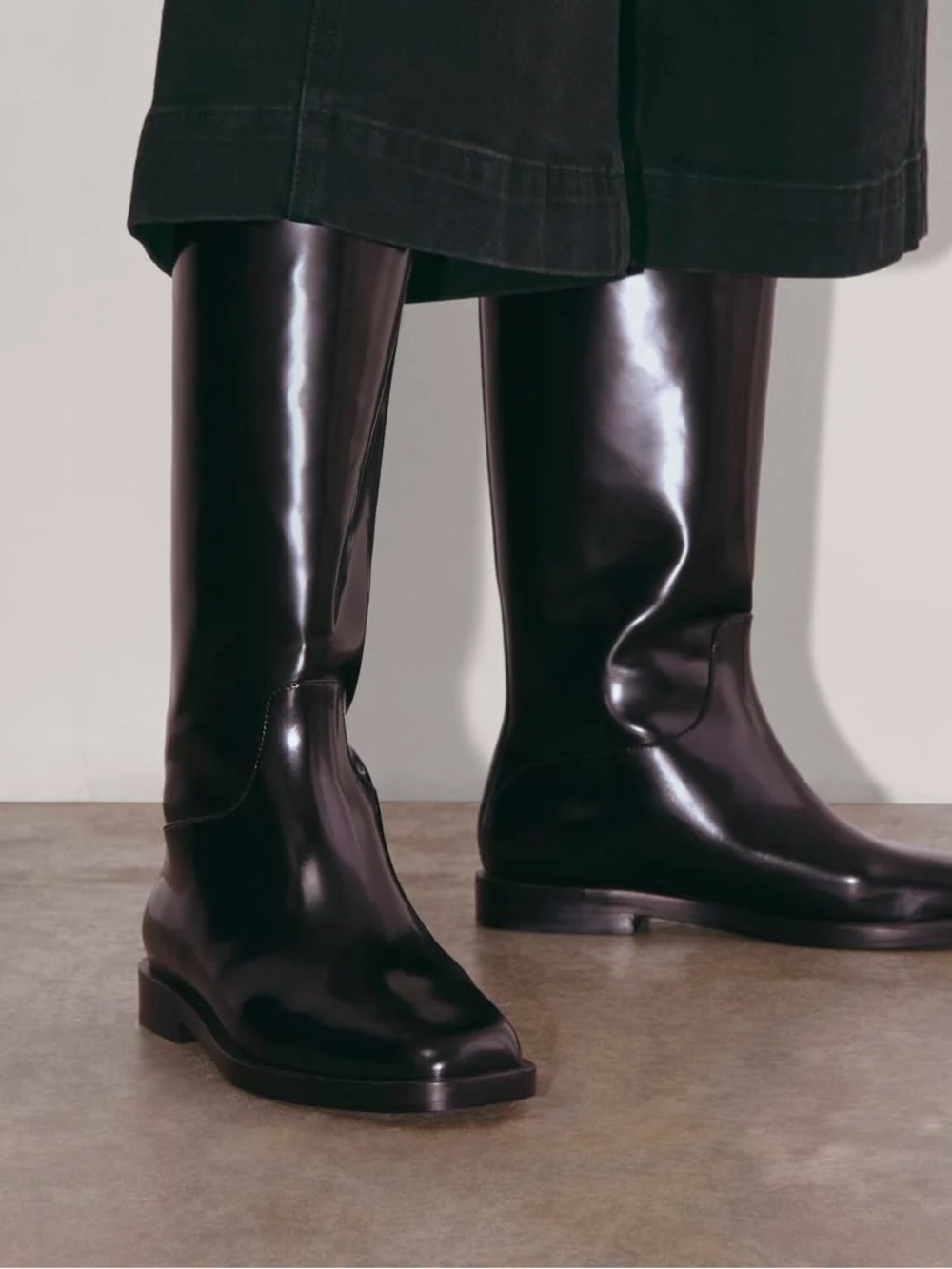 Everlane Women’s Tall Gloss Leather Riding Boots - Black 11M